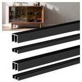 2 Sets 4FT Aluminum Sliding Door Track for 1/8' Th