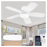 KNUN 42 Inch Ceiling Fan with Light and Remote/App
