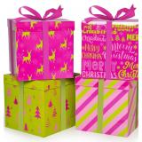 Cinrobiye 4 Pcs Christmas Gift Boxes with Lid,Ribb