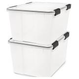 IRIS USA WeatherPro 47 Qt Storage Bins with Lids,