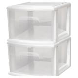 HOMZ 2-Pack 1-Drawer Storage Cart, Clear Plastic C