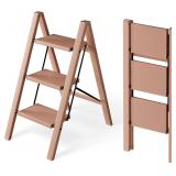 3 Step Ladder, Aluminum Lightweight Folding 3 Step