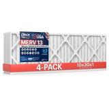 BNX TruFilter 10x30x1 Air Filter MERV 13 (4-Pack)