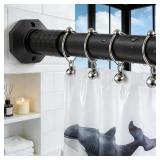 Tension Curtain Rods No Drilling 45-109 In, Black