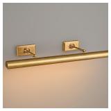 Brass Picture Light, 30in Hardwired Brass Picture