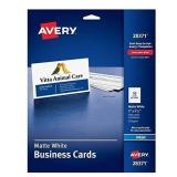 Avery Business Cards Perforated Matte White 2 x 3.