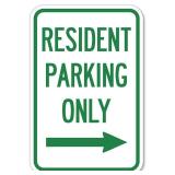 Reserved Parking Sign Resident Parking Only (with