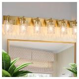 6 Light Bathroom Vanity Light Modern Brushed Gold