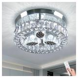 Finktonglan Crystal Flush Mount Chandelier, 11.6'