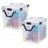 IRIS USA WeatherPro 103 Qt Storage Bins with Lids,