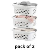 IRIS USA Large Plastic Hip Hold Laundry Basket Ham