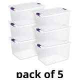 Sterilite 6 Pack 66 Quart ClearView Latch Box, Sta