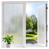 Haton Reeded Glass Window Film, Privacy Frosted Gl