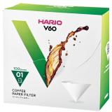 Hario V60 Paper Coffee Filter, Size 01, White, 100