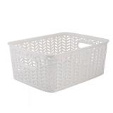 4 in. H x 8 in. W x 10 in. D White Plastic Cube St