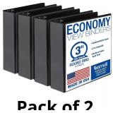 Samsill 3 Inch 3 Ring Binders, Made in USA, Econom