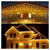 LED Icicle Christmas Lights Outdoor/Indoor 42.6ft(