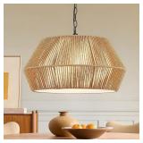 ELYONA 20' Large Rattan Chandelier Light Fixtures,