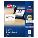 Laser/Inkjet Rotary Cards, 3'x5', 150/BX, White, S