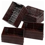 Elevon Plastic Wicker Basket Set of 4, Handmade St
