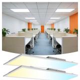 2x4 LED Flat Panel Light 2 Pack, Drop Ceiling Ligh