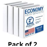 Samsill 2 Inch 3 Ring Binders, Made in USA, Econom
