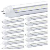 T8 LED Bulbs 4 Foot, 12-Pack 4FT LED Tube Light, 2