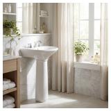 Ondine 16 inch Pedestal Sink   Compact White Sink