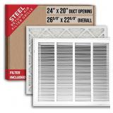 Fits 24x20 Duct Opening | Filter Included Steel Re