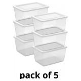 Sterilite 6-Pack Clear Storage Box, Stackable Cont