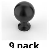 Amerdeco 10 Pack Matte Black Cabinet Knobs Single
