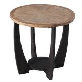 COZAYH Rustic Farmhouse Round End Table, Storage S