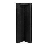 9.8 in. Small Black Glossy Finish Round Paulownia