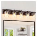 5 Light Modern Bathroom Light Fixtures Over Mirror