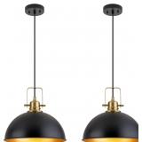 Farmhouse Pendant Light, 13.8' Matte Black Pendant