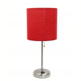 LimeLights 19.5-in Red Stick Table Lamp with Fabri
