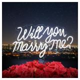 HMT Will You Marry Me LED Neon Sign for Wall Decor
