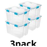 Sterilite 19384304 80 quart 76 L Gasket Box, Clear