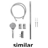 Shower Rail Set, Handheld Shower Head, Adjustable