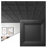 Art3d 12-Pack Square Black Drop Ceiling Tile 2ft x