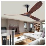 CEILING FAN (Black Walnut Blades + Black Body, 52