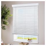 LazBlinds Cordless Faux Wood Blinds with Crown Val
