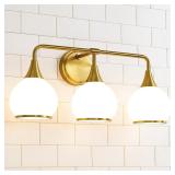 Brushed Gold Bathroom Light Fixtures 3-Lights Vani