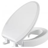 SAMODRA Raised Toilet Seat Riser Elongated, White,