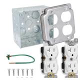 Outlet Box Kit, Includes 4x4' Welded Metal Electri