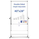 Rolling Whiteboard on Wheels, Double-Sided Magneti