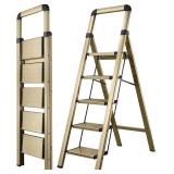 Step Ladders Folding 5-Step Champagne Gold Finish