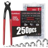 250PCS Single Ear Hose Clamp Kit With storage box,