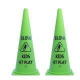 Vibrant Green 'Kids at Play' Safety Cone - 2ct, 19