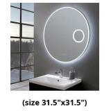 Attraction LED Round Bathroom Vanity Mirror with L
